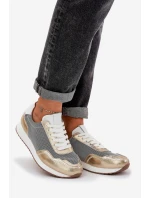 Kožené Sportovní Boty Sneakers Dámské D&A LR51-847 Zlaté