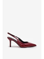 Lakované lodičky na jehlovém podpatku bordó Phelia