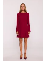 M872 Šaty s obrácenými záhyby - bordó