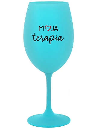 MOJA TERAPIA - tyrkysový pohár na víno 350 ml