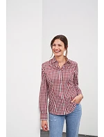 Daiber JN 616 Popelínová kostkovaná halenka s dl. rukávem 02.0616 navy/white