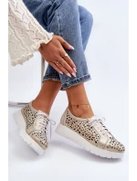 Kožené Polobotky Na Platformě Bežové Hypnosis