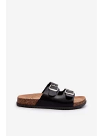 Dámské žabky s přezkami Černé Oliena