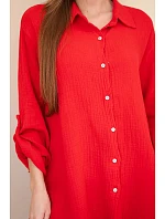 Bavlněná mušelínová košile Plus Size světle bordová Bavlněná mušelínová košile Plus Size světle bordová