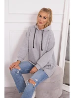 Zateplená mikina se zapínáním na druky šedá