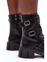 Dámské kožené boty černé SBarski MR870-62