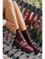 Dámské Polobotky S Pásky Lakované Burgundské Terione