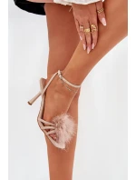 Dámské Sandály Na Jehlách S Peřími Béžové Xaliope Dámské Sandály Na Jehlách S Peřími Béžové Xaliope