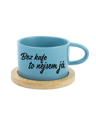 BEZ KAFE TO NEJSEM JÁ - modrý hrníček makronka 200 ml