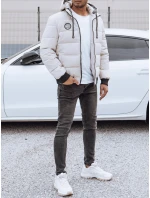 Pánská prošívaná zimní bunda s kapucí bílá FashionStreet TX4843