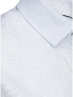 Pánská košile s dlouhým rukávem a jemným proužkem bílá FashionStreet DX2656