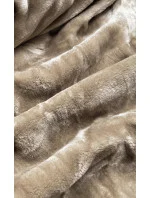 Béžová dámská zimní bunda s podšívkou z mechovité kožešiny (b537-46)