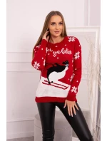 Svetr s vánočním motivem červený