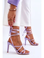 Dámské Sandály Vázané Na Vysokém Podpatku Fialová Meya Dámské Sandály Vázané Na Vysokém Podpatku Fialová Meya