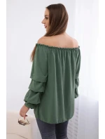 Španělská halenka IT-15 khaki - Kesi Španělská halenka IT-15 khaki - Kesi