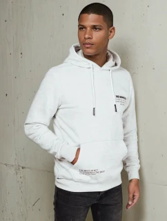 Pánská mikina s kapucí světle šedá FashionStreet BX5690