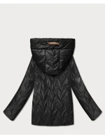 Pikowana kurtka damska z kapturem Goodlookin czarna (B8596-1)