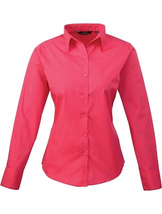 Premier PR 300 Popelínová halenka s dlouhým rukávem 39.0300 hot pink