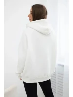 Zateplená bavlněná mikina s kapucí Love ecru Zateplená bavlněná mikina s kapucí Love ecru