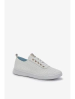 Dámské Ažurové Šněrovací Tenisky Světle Béžové Carinel