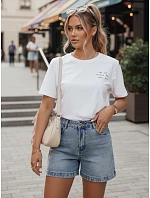 Dámské bavlněné tričko ABANDAR bílé FashionStreet RY2543
