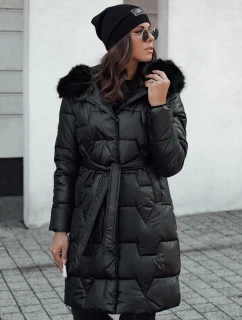 Dámská zimní bunda STYLOWQ dlouhá prošívaná s kožešinou černá FashionStreet TY4631
