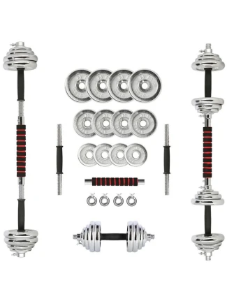 HMS STC21 2 x 10 kg činky v pouzdře chrom