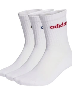 Ponožky adidas Linear Crew Cushioned 3 páry bílé KD1716