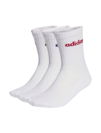 Ponožky adidas Linear Crew Cushioned 3 páry bílé KD1716