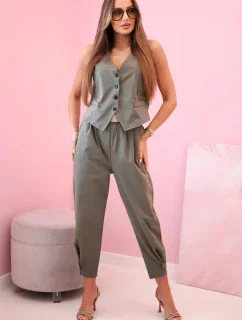 Set vesta + kalhoty světle khaki