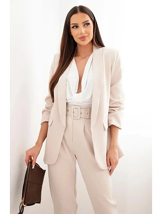 Elegantní komplet saka a kalhot béžový
