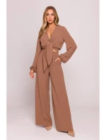 M861 Krátký top s vázáním - čokoládový M861 Krátký top s vázáním - čokoládový