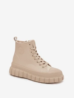 Dámské zateplené tenisky na platformě z ECO kůže Big Star – béžové