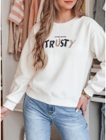 Dámská oversize mikina s výšivkou SOFTRUS ecru FashionStreet BY1411