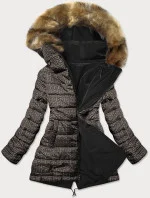 Černo-hnědá oboustranná dámská bunda (w555) Černo-hnědá oboustranná dámská bunda (w555)