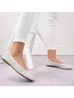 Kožená pohodlná polobotka Rieker W RKR649 bílá