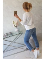 Halenka s výstřihem do V bílá