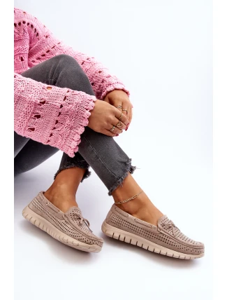 Dámské mokasíny s mašlí béžové Reece