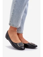 Eko kožené baleríny se zdobením černé Tulnelia