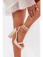 Dámské Sandály Na Podpatku S Páskem Béžové Fevenne Dámské Sandály Na Podpatku S Páskem Béžové Fevenne