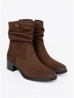 Moderní  kotníčkové boty dámské hnědé Obcas