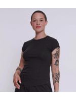 Dámské tričko GO Ribbed T-Shirt - BLACK - černé 0004 - SLOGGI