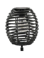 RATANOVÁ SOLÁRNÍ KULOVÁ LAMPA ČERNÁ PROGARDEN