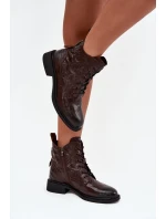 Dámské boty z přírodní kůže vyhřívané Artiker 57C1005 čokoládové