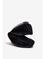 Dámské ploché mokasíny z přírodního semiše LR61-7029 Černé