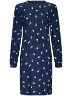 Dámská noční košile 11232-438-2 tm. modrá se vzorem - Rebelle