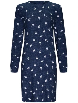 Dámská noční košile 11232-438-2 tm. modrá se vzorem - Rebelle