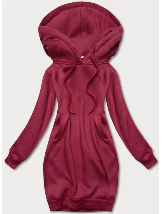 Dlouhá tepláková mikina ve vínové bordó barvě (YS10005-21) Dlouhá tepláková mikina ve vínové bordó barvě (YS10005-21)