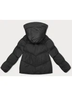 Černá volná dámská bunda s kapucí (8118) Černá volná dámská bunda s kapucí (8118)