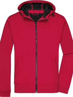 Daiber JN 1146 Pánská 2-vrstvá softshellová bunda s kapucí 02.1146 red/black